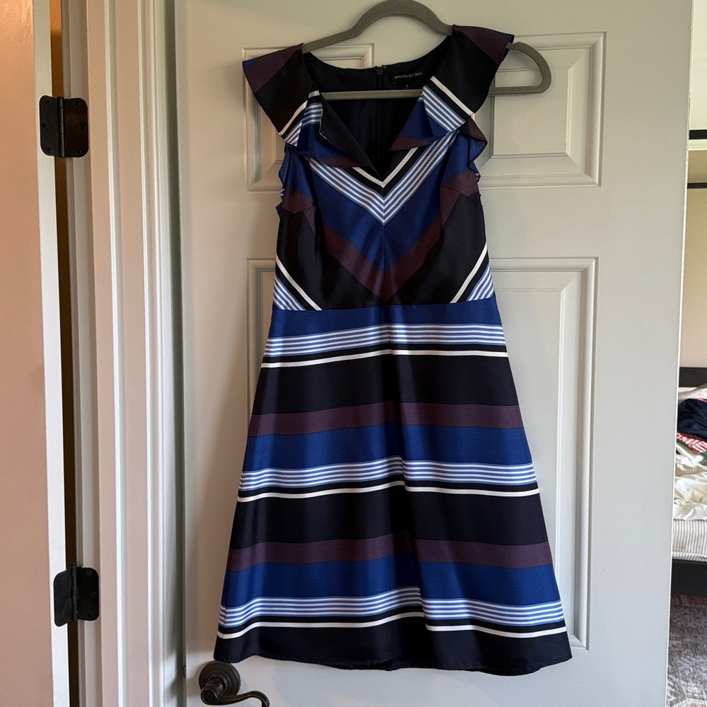 Banana Republic Navy and White Striped Dress. Like new, never worn